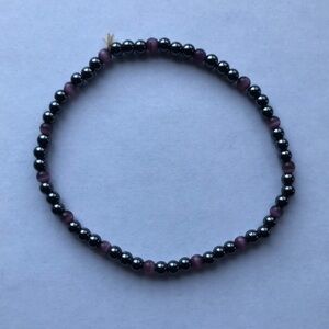 Metallic & Purple Beaded Bracelet